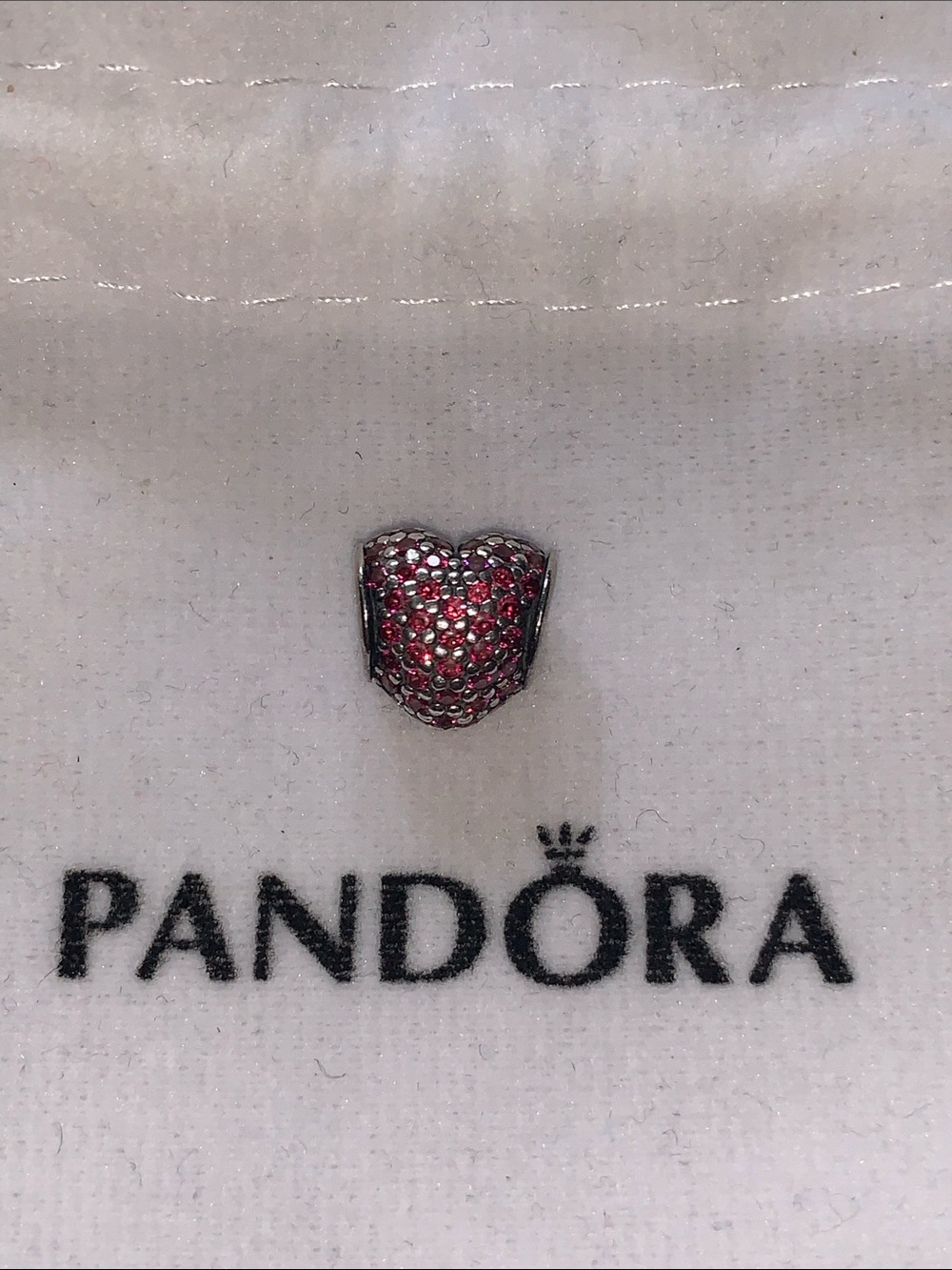 Pandora Red Pavé Heart Charm